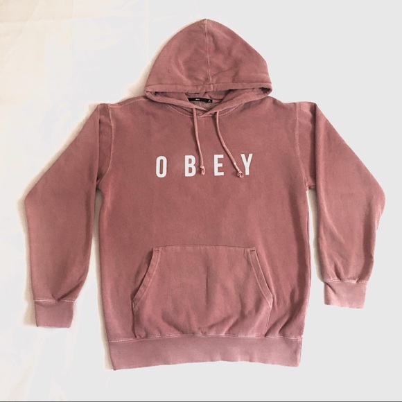 pink obey hoodie